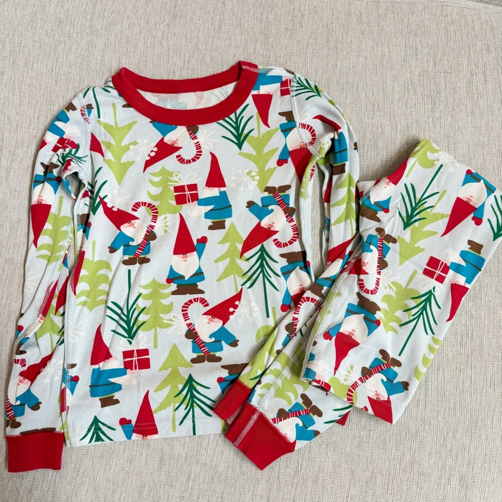 Hanna Andersson size 140 (10) Christmas gnome long johns GUC PLEASE READ